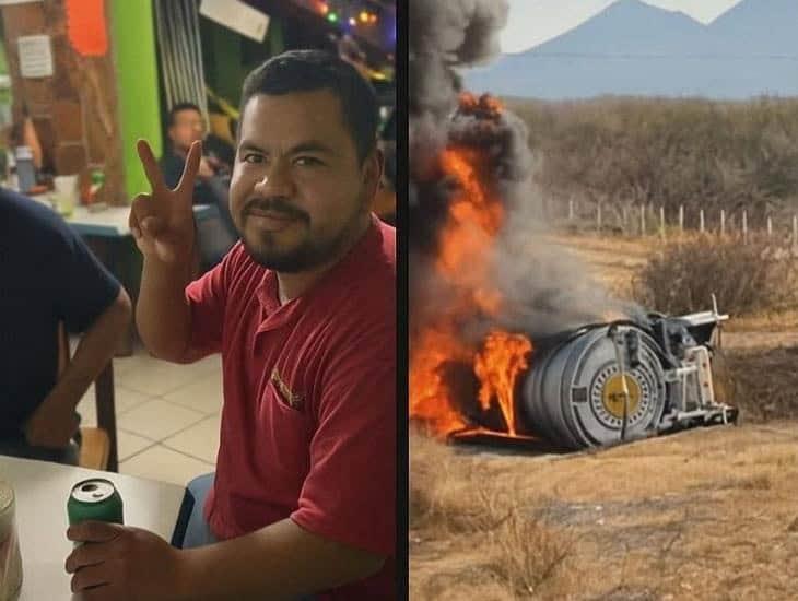 Fallece trailero choapense calcinado tras accidentarse en Sonora, buscan a sus familiares