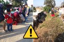 ¡Lo amarraron! Ebrio taxista choca y arroja un auto contra una casa en Xalapa