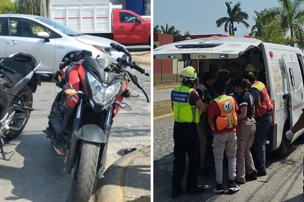 En Fortín, 2 motociclistas heridos tras choque en calzada Tlacotengo