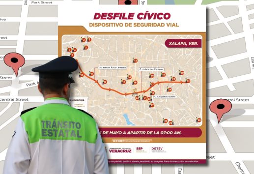 Calles que estarán cerradas en Xalapa por desfile cívico el 1 de mayo