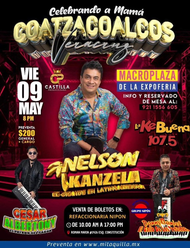 Nelson Kanzela en Coatzacoalcos dará concierto por Día de las Madres; así puedes comprar tus boletos