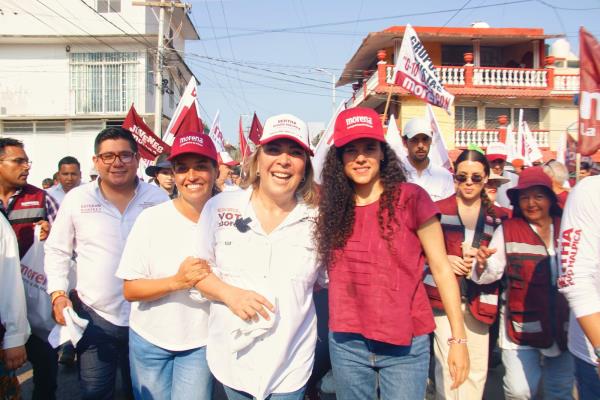 Luisa María Alcalde, líder nacional de Morena visita Boca del Río para apoyar a Bertha Ahued Malpica