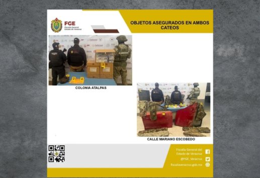 Realizan dos cateos en Altotonga: aseguran droga, cartuchos y objetos de uso táctico