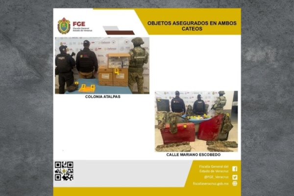 Realizan dos cateos en Altotonga: aseguran droga, cartuchos y objetos de uso táctico