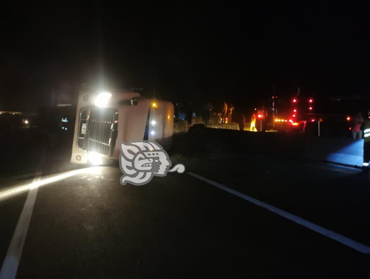 Choque de tráileres paraliza la carretera Xalapa–Perote y deja un herido