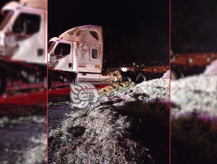 Choque de tráileres paraliza la carretera Xalapa–Perote y deja un herido