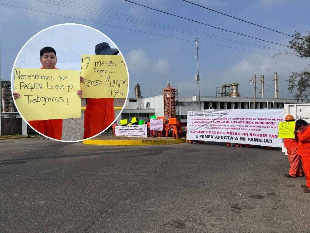 Por segundo día consecutivo, se manifiestan y bloquean sector industrial en Minatitlán; exigen pagos de proyectos