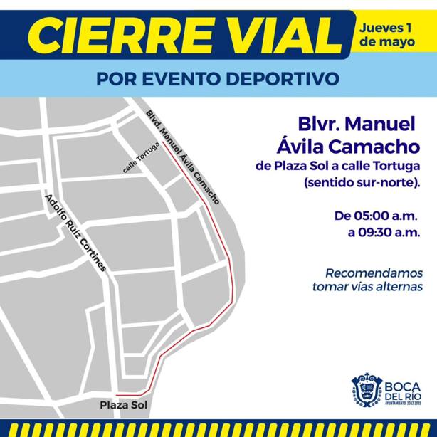 Cerrarán el bulevar de Boca del Río