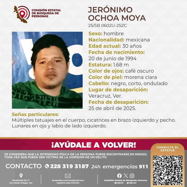 Desaparece el joven Jerónimo Ochoa Moya en el puerto de Veracruz