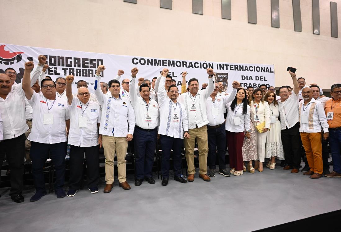 Congreso del Trabajo de Veracruz realiza magna concentración obrera este 01 de mayo