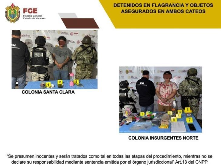 Detienen a 2 con mota tras cateos en Minatitlán
