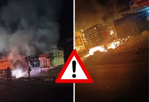 Se incendia taller de carrocerías en Martínez de la Torre