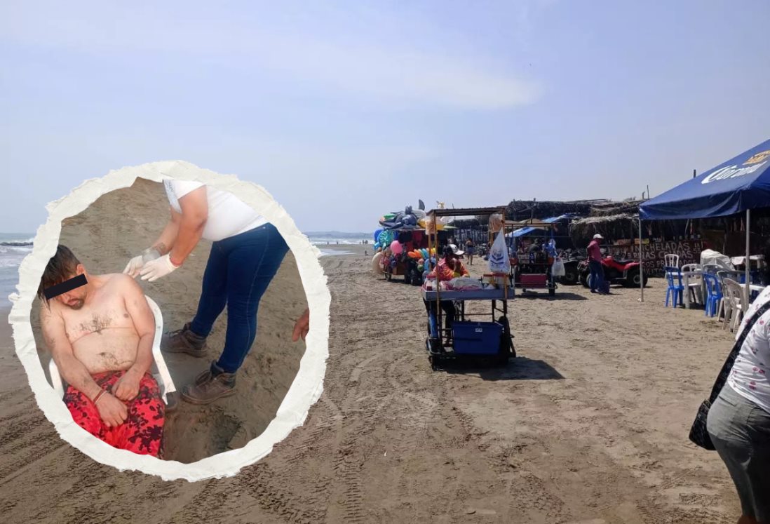 Salvan a turista de morir ahogado en playa Chachalacas