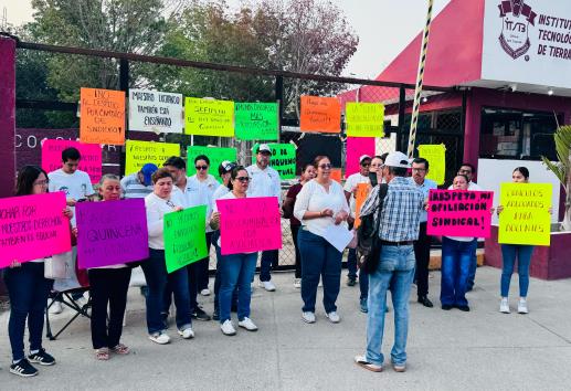 Sindicalizados toman el Tecnológico de Tierra Blanca; acusan falta de pagos