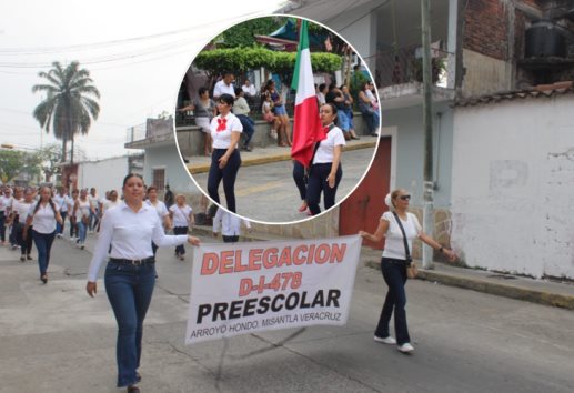 Trabajadores desfilan en Misantla, por el Día del Trabajo 