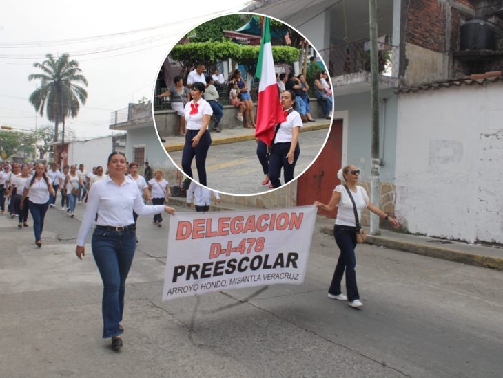Trabajadores desfilan en Misantla, por el Día del Trabajo 