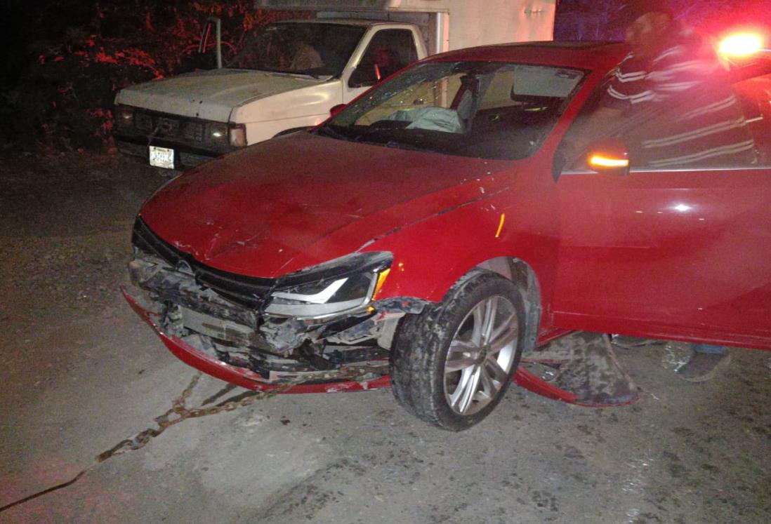 Automovilista choca en carretera federal Veracruz-Xalapa