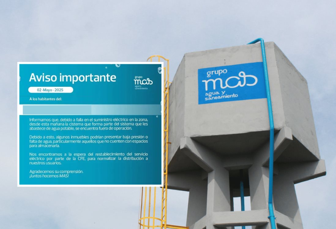 Esta colonia en Veracruz no tiene agua este 02 de mayo por fallas eléctricas