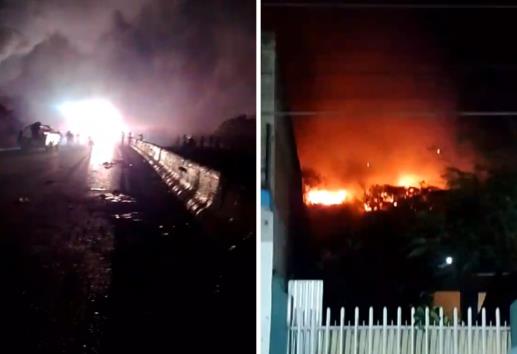 ¡Cuidado! Explota pipa en autopista Esperanza-Ciudad Mendoza (+Video)