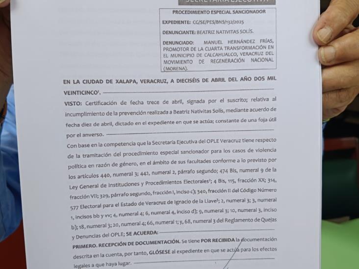 Denuncian a candidato de Calcahualco por presunta violencia política de género y amenazas