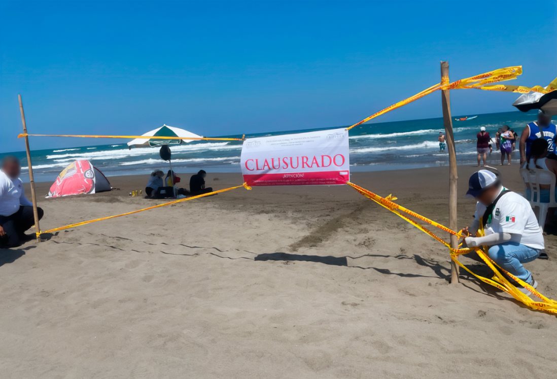 Profepa realiza clausura de área de circulación vial en Playa Chachalacas, Veracruz
