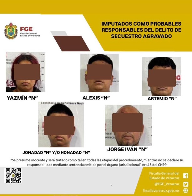 Vinculan a proceso a cinco personas por secuestro agravado en Tlapacoyan