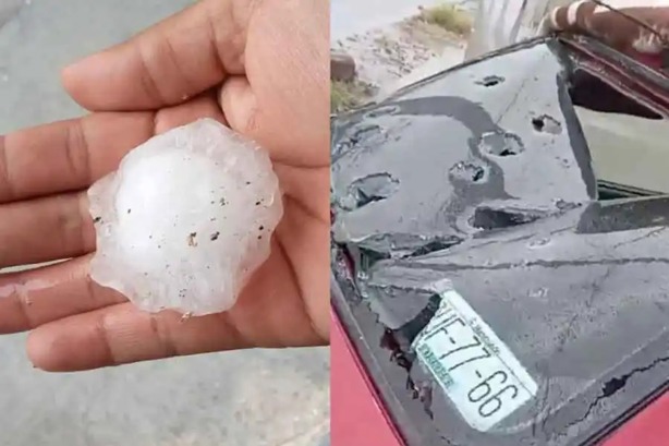 Sorprende granizada del tamaño de pelotas de golf a municipios de Nuevo León | VIDEO