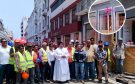 Celebran el Día de la Santa Cruz en obra del Centro Histórico de Veracruz