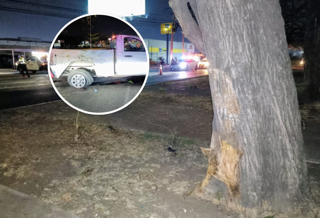 Conductor pierde control de su camioneta y se impacta contra un árbol en la Veracruz – Xalapa