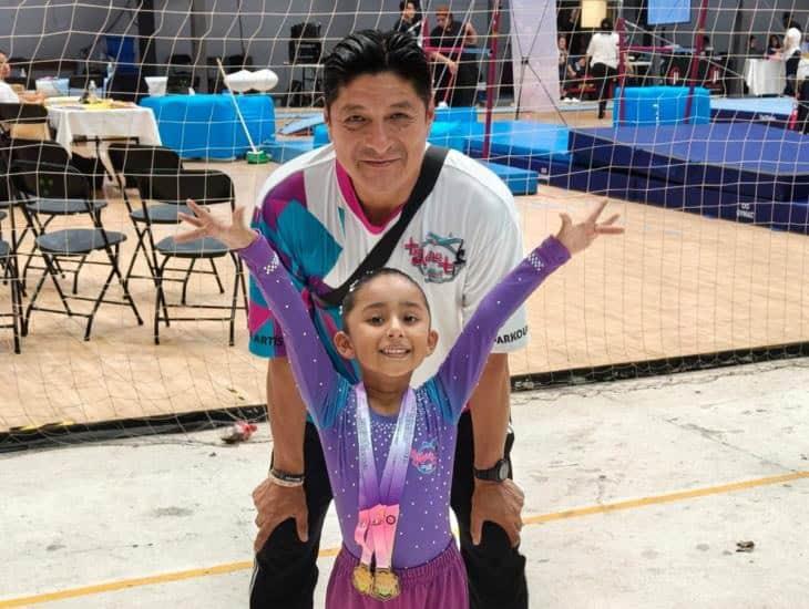 ¡Orgullo porteño! Dara Eliette logra destacar en Campeonato Estatal de Gimnasia y gana 4 medallas