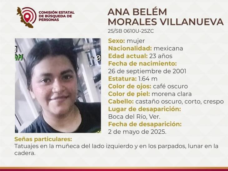 Buscan a Ana Belém de 23 años desaparecida Boca del Río