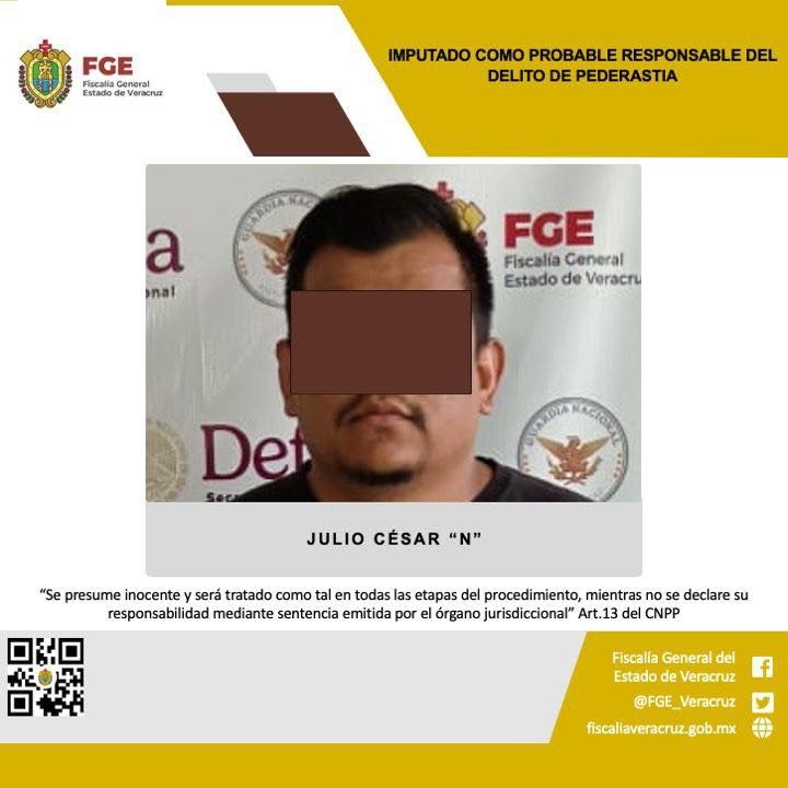 Prisión preventiva para Julio César N por delito de pederastia en Altotonga