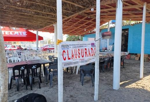 Profepa pone orden; clausuran palapa en Playa Chachalacas, en Veracruz