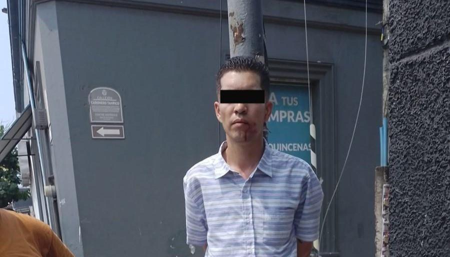 Amarran a poste a presunto ladrón en la colonia Centro de Veracruz