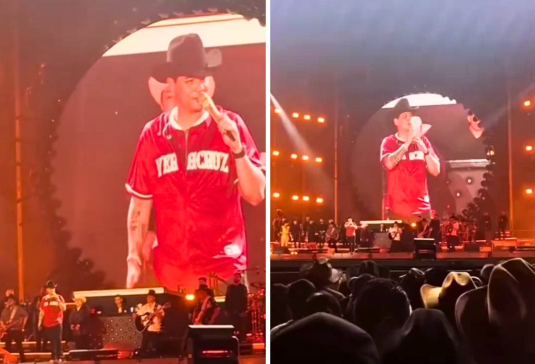 Eduin Caz rechaza interpretar "La Pantera" durante concierto de Grupo Firme en Veracruz | VIDEO