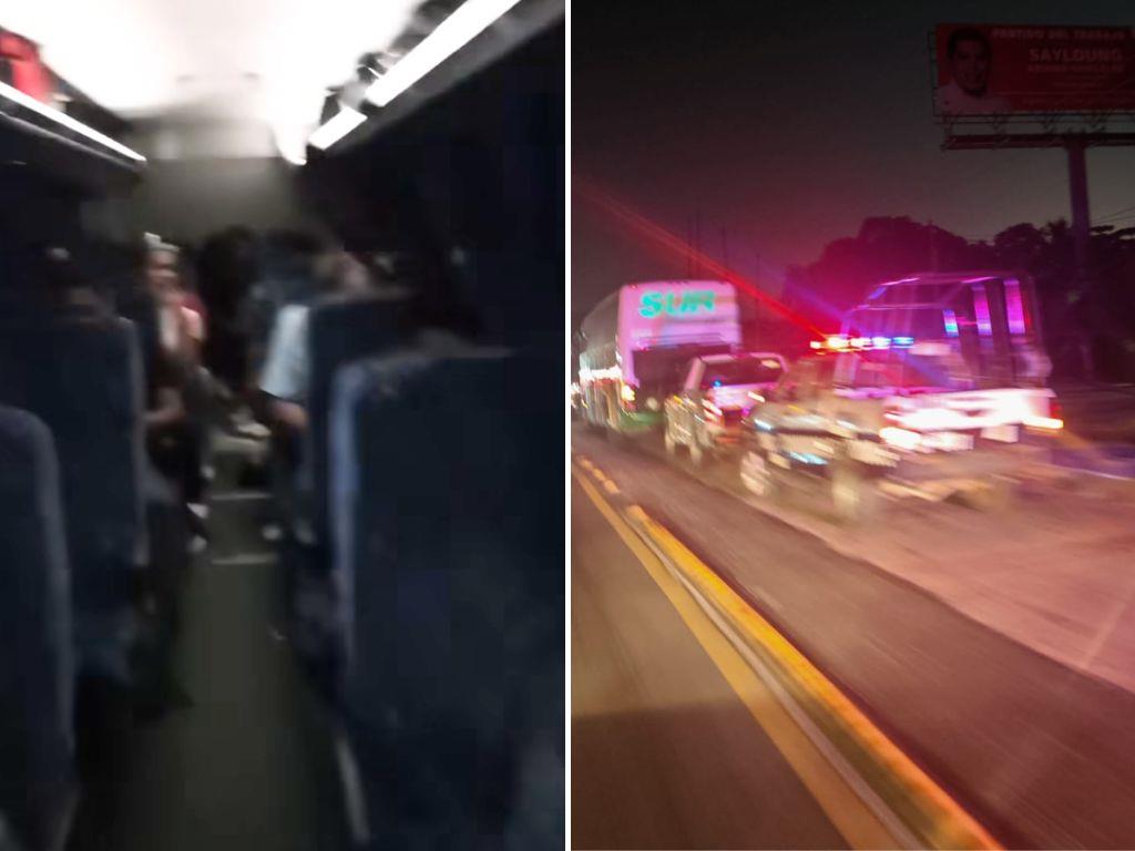 Asaltan autobús del Sur en la carretera Coatzacoalcos-Villahermosa | VIDEO