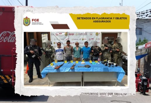Cuatro detenidos y droga y armas aseguradas tras cateo en Fortín