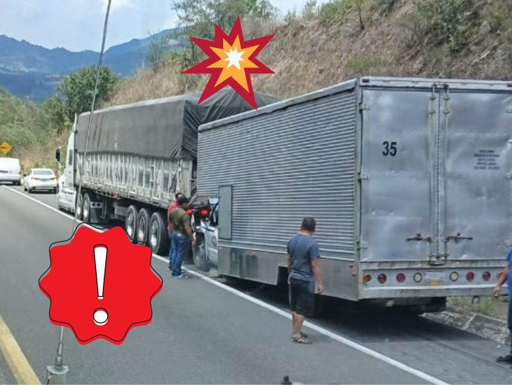 Otra vez en las cumbres de Maltrata, chocan tráiler y camioneta de mudanza