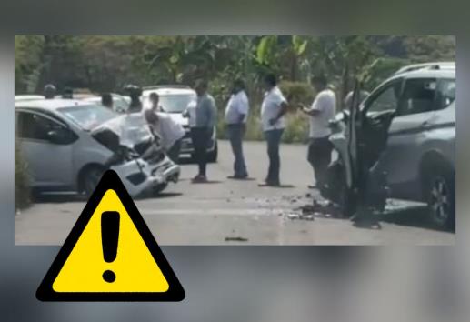 Dos heridos tras choque frontal en carretera estatal Tuzamapan- Jalcomulco
