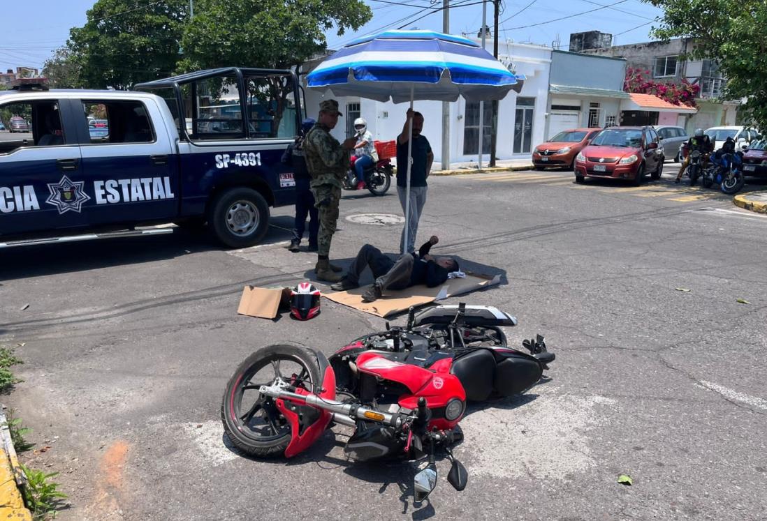 Dos personas terminan lesionadas tras choque en colonia Zaragoza en Veracruz