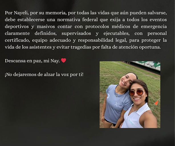 "Estuve sola luchando por su vida": amiga de Nayeli Clemente, atleta veracruzana fallecida, denuncia negligencia
