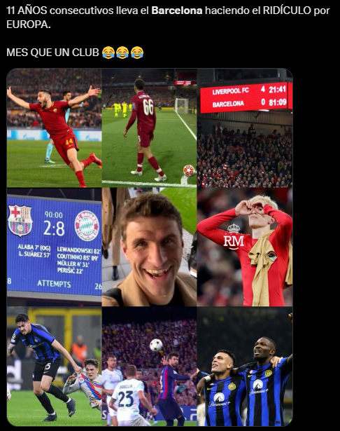 Barcelona es víctima de MEMES tras caer en semifinales de Champions League