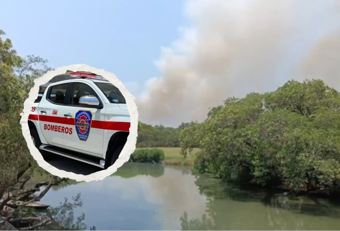 Se registra incendio en zona de manglares entre Boca del Río y Medellín de Bravo