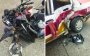 Grave accidente entre taxi y motocicleta deja herido en colonia Zaragoza de Veracruz