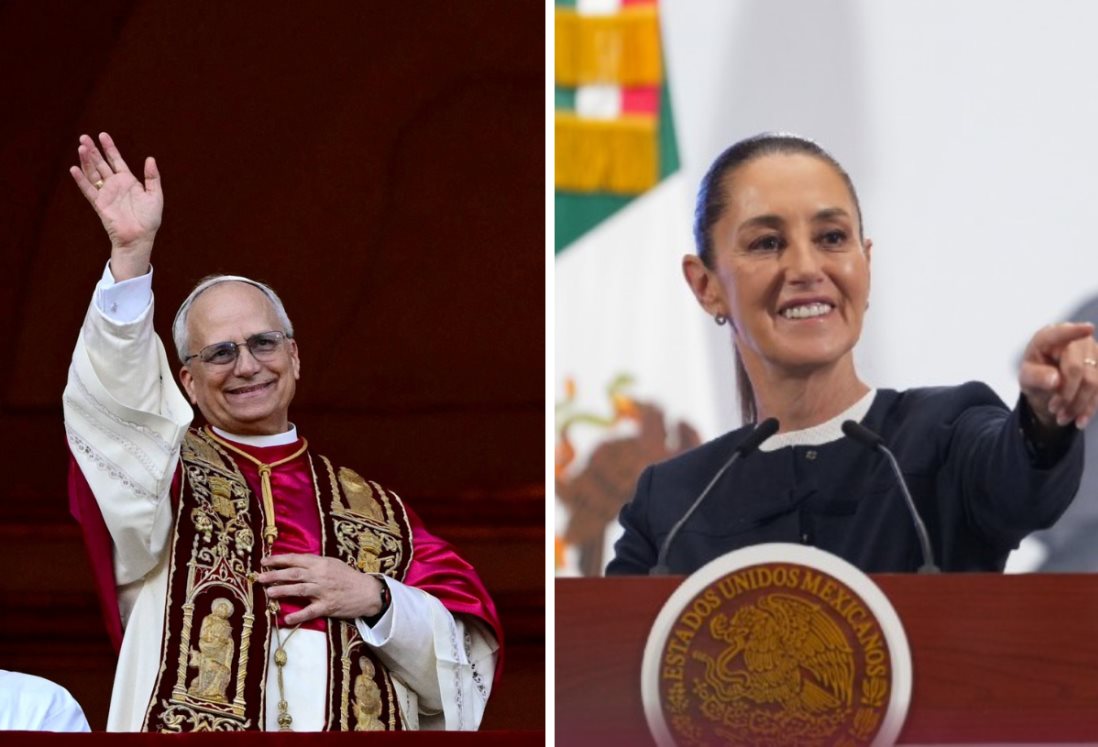 Claudia Sheinbaum felicita al papa León XIV, garantiza trabajo a favor de la paz