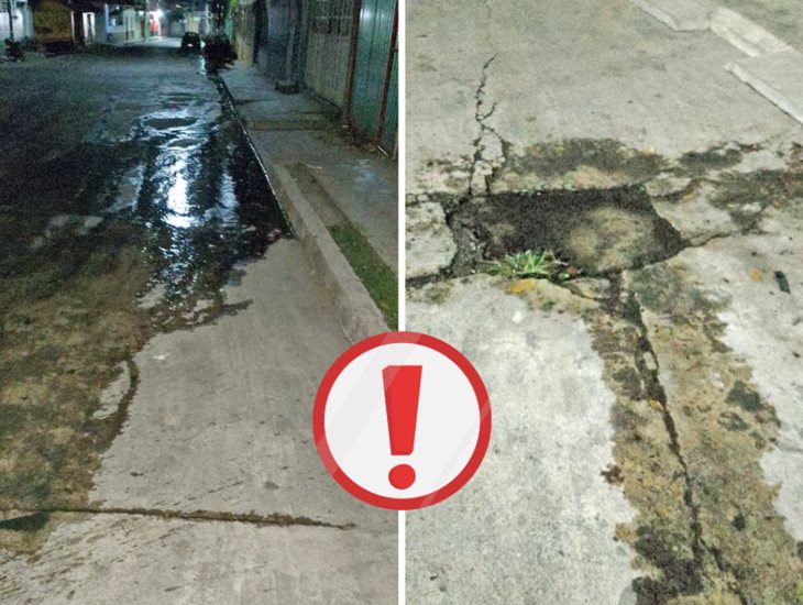 Denuncian fugas de agua y falta del servicio en esta colonia de Misantla