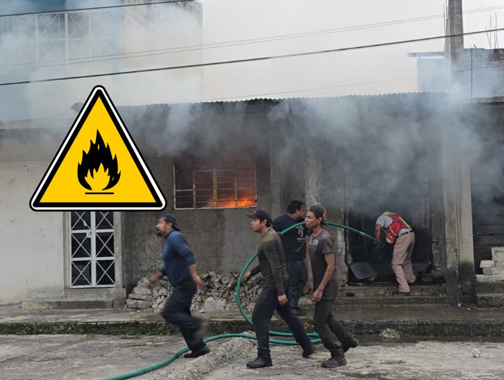 Voraz incendio devasta una casa-habitación en colonia de Fortín