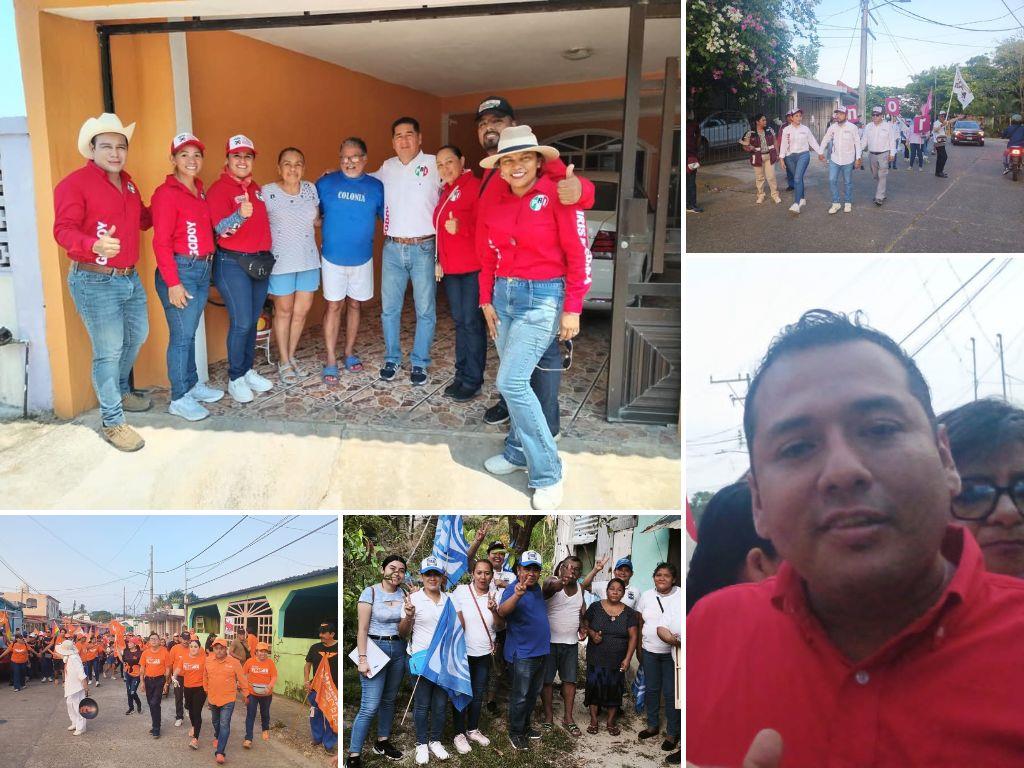 Elecciones 2025: candidatos a la alcaldía de Nanchital continúan realizando recorridos por el municipio