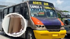 Exhiben camión urbano de Veracruz con agujero; usuarios podían ver la llanta | VIDEO