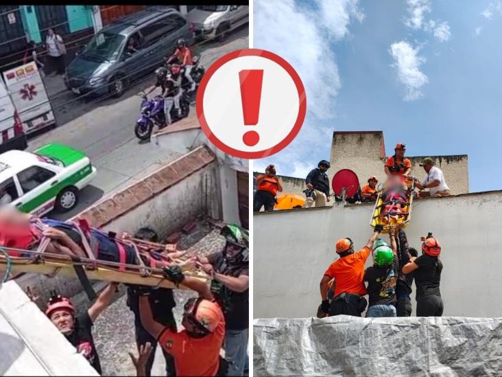 Estadounidense cae desde un tercer piso en la calle Diego Leño en Xalapa